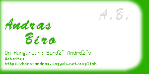 andras biro business card